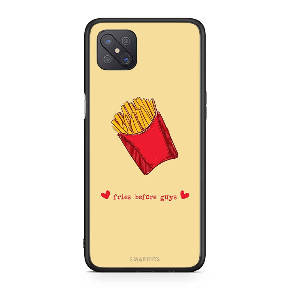 Oppo Reno4 Z 5G Fries Before Guys Θήκη Αγίου Βαλεντίνου από τη Smartfits με σχέδιο στο πίσω μέρος και μαύρο περίβλημα | Smartphone case with colorful back and black bezels by Smartfits