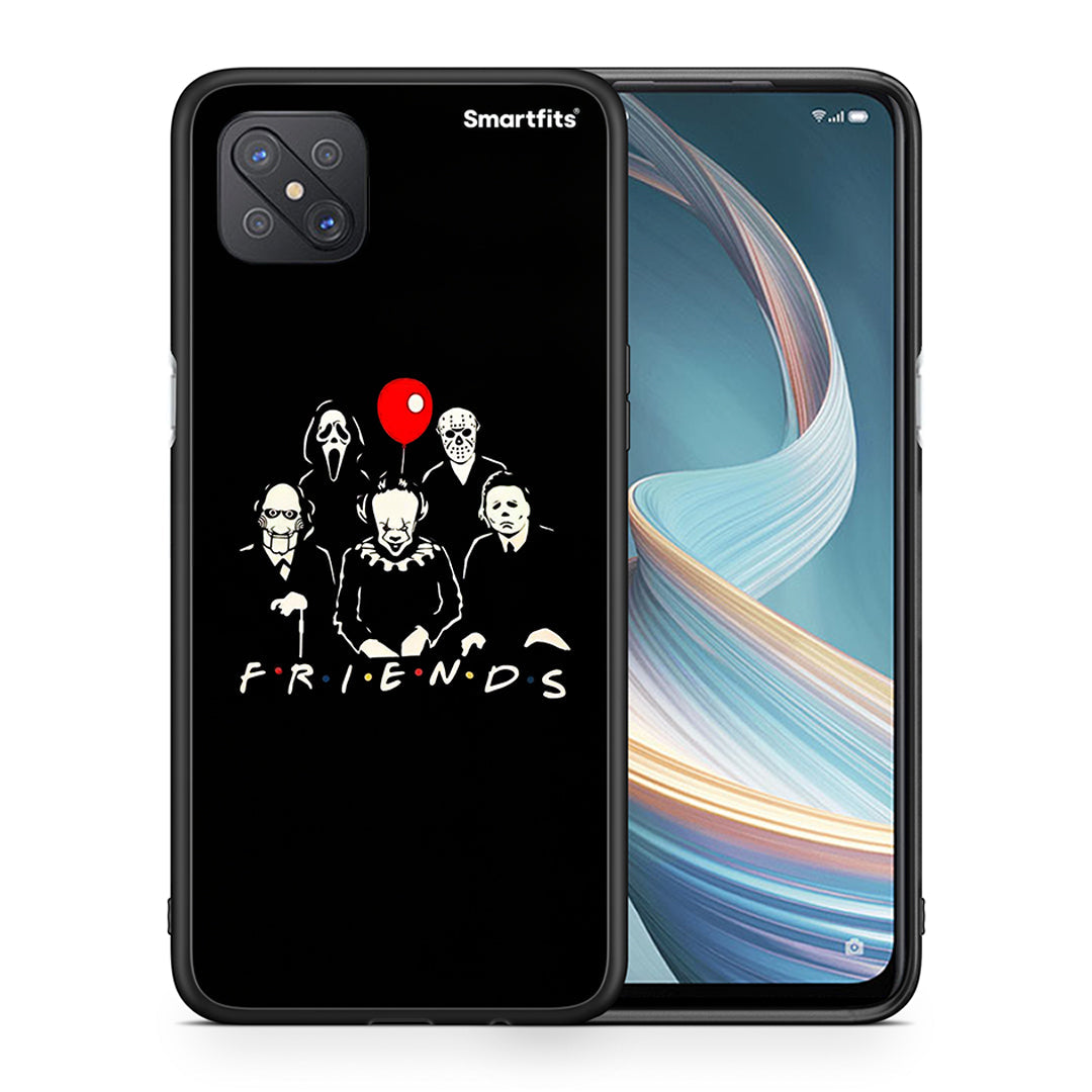 Θήκη Oppo Reno4 Z 5G Halloween Friends από τη Smartfits με σχέδιο στο πίσω μέρος και μαύρο περίβλημα | Oppo Reno4 Z 5G Halloween Friends case with colorful back and black bezels