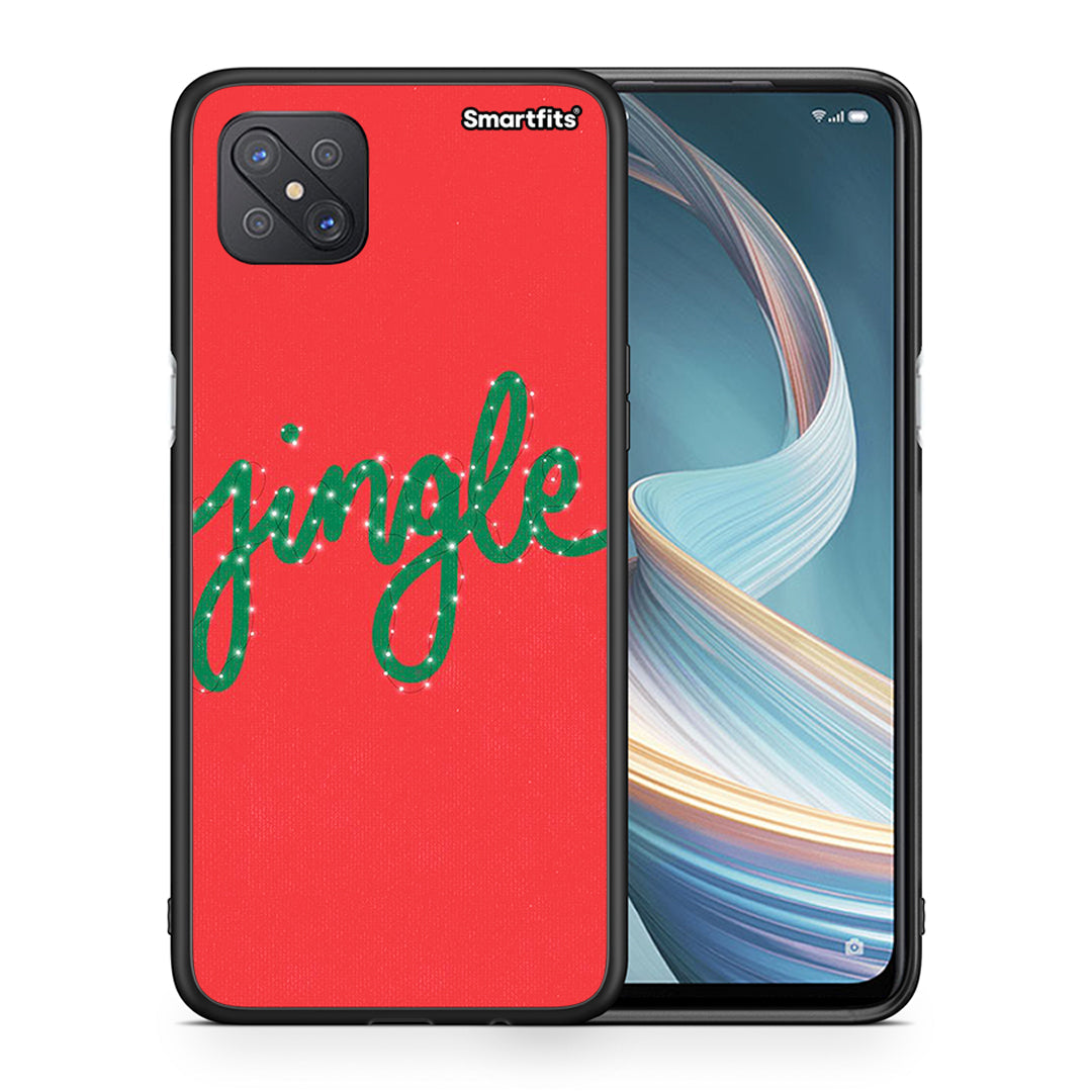 Θήκη Oppo Reno4 Z 5G Jingle Xmas από τη Smartfits με σχέδιο στο πίσω μέρος και μαύρο περίβλημα | Oppo Reno4 Z 5G Jingle Xmas case with colorful back and black bezels