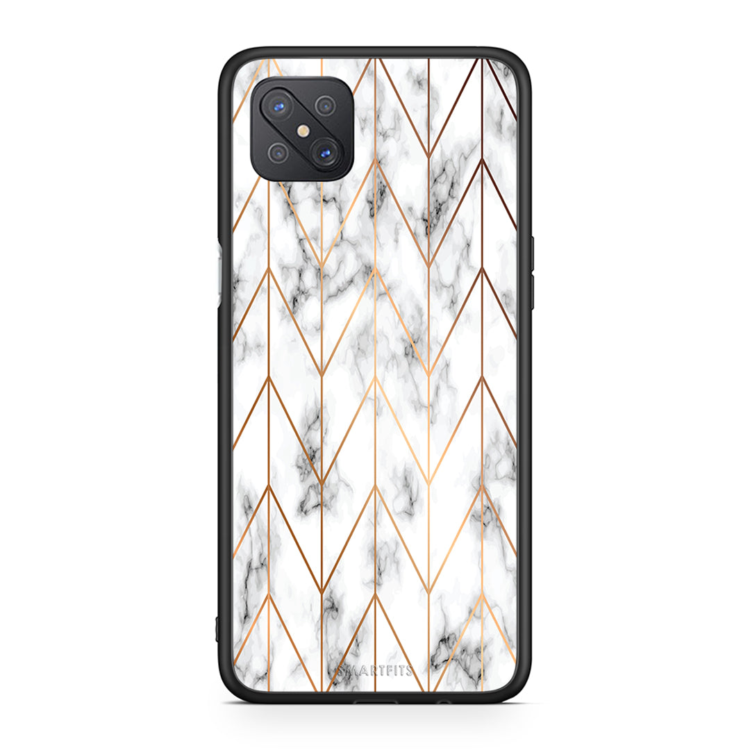 44 - Oppo Reno4 Z 5G Gold Geometric Marble case, cover, bumper