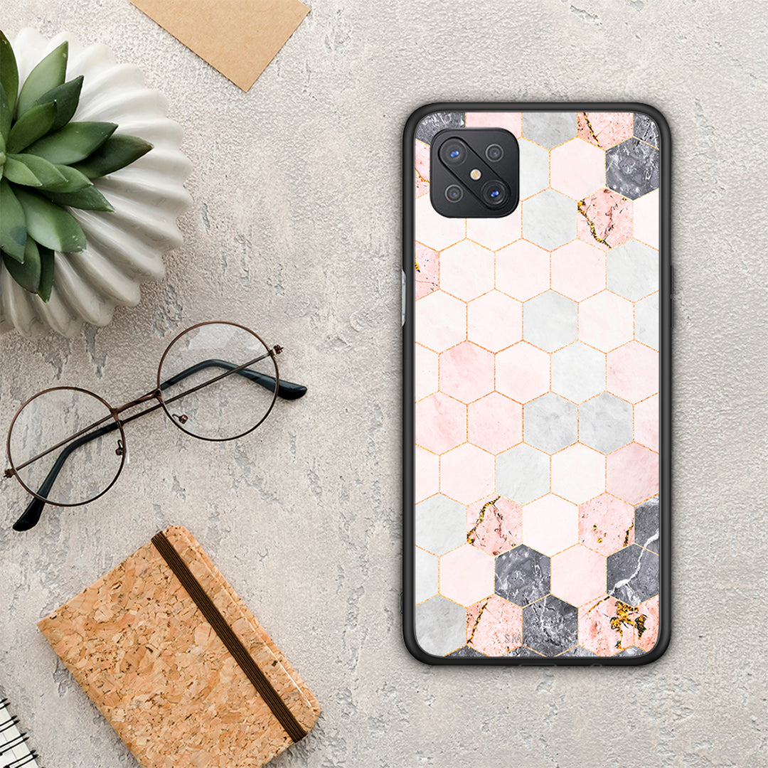 Marble Hexagon Pink - Oppo Reno4 Z 5G / A92S case