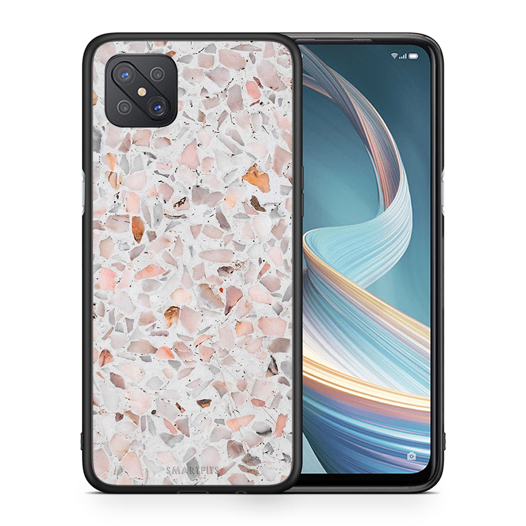 Θήκη Oppo Reno4 Z 5G Marble Terrazzo από τη Smartfits με σχέδιο στο πίσω μέρος και μαύρο περίβλημα | Oppo Reno4 Z 5G Marble Terrazzo case with colorful back and black bezels