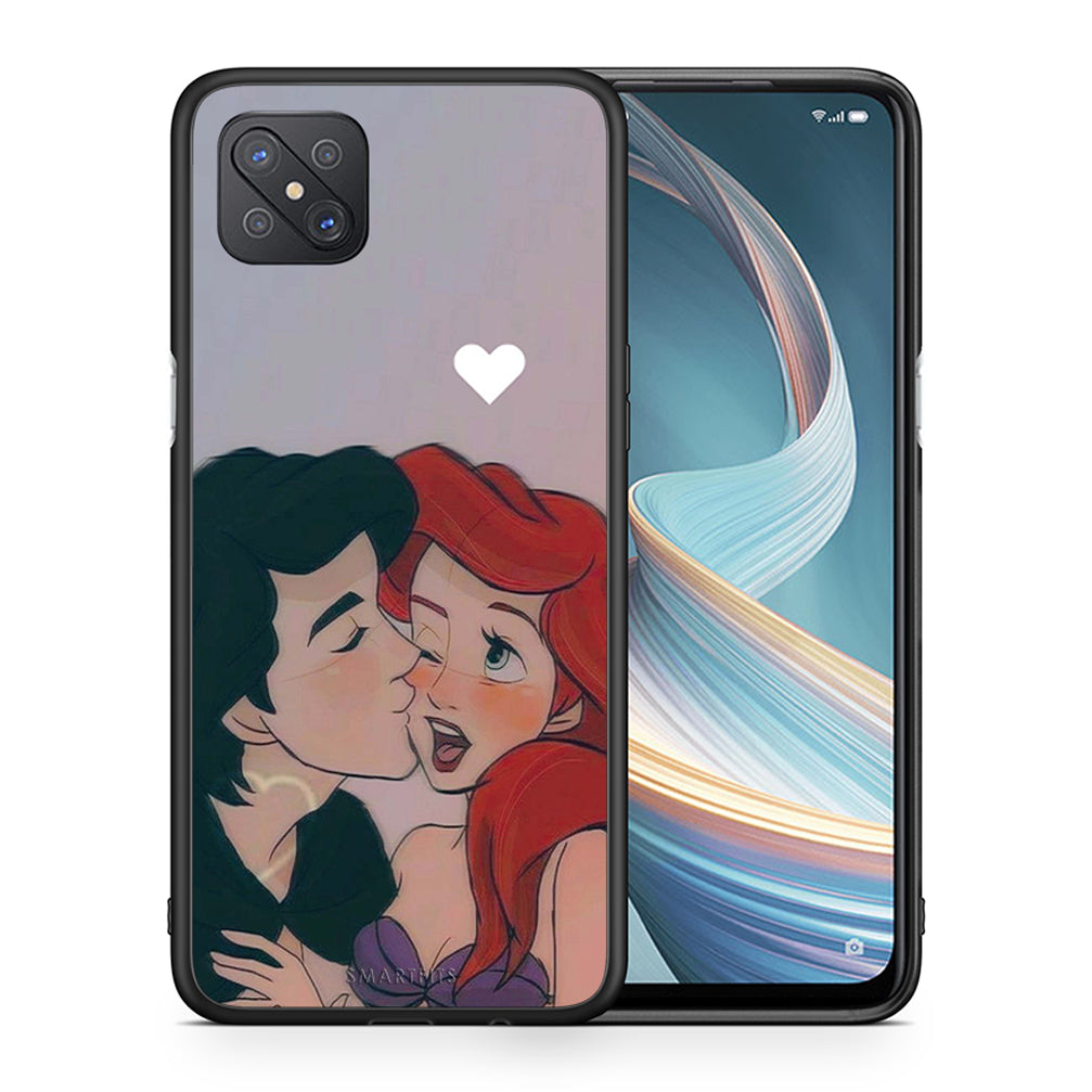 Θήκη Αγίου Βαλεντίνου Oppo Reno4 Z 5G Mermaid Love από τη Smartfits με σχέδιο στο πίσω μέρος και μαύρο περίβλημα | Oppo Reno4 Z 5G Mermaid Love case with colorful back and black bezels