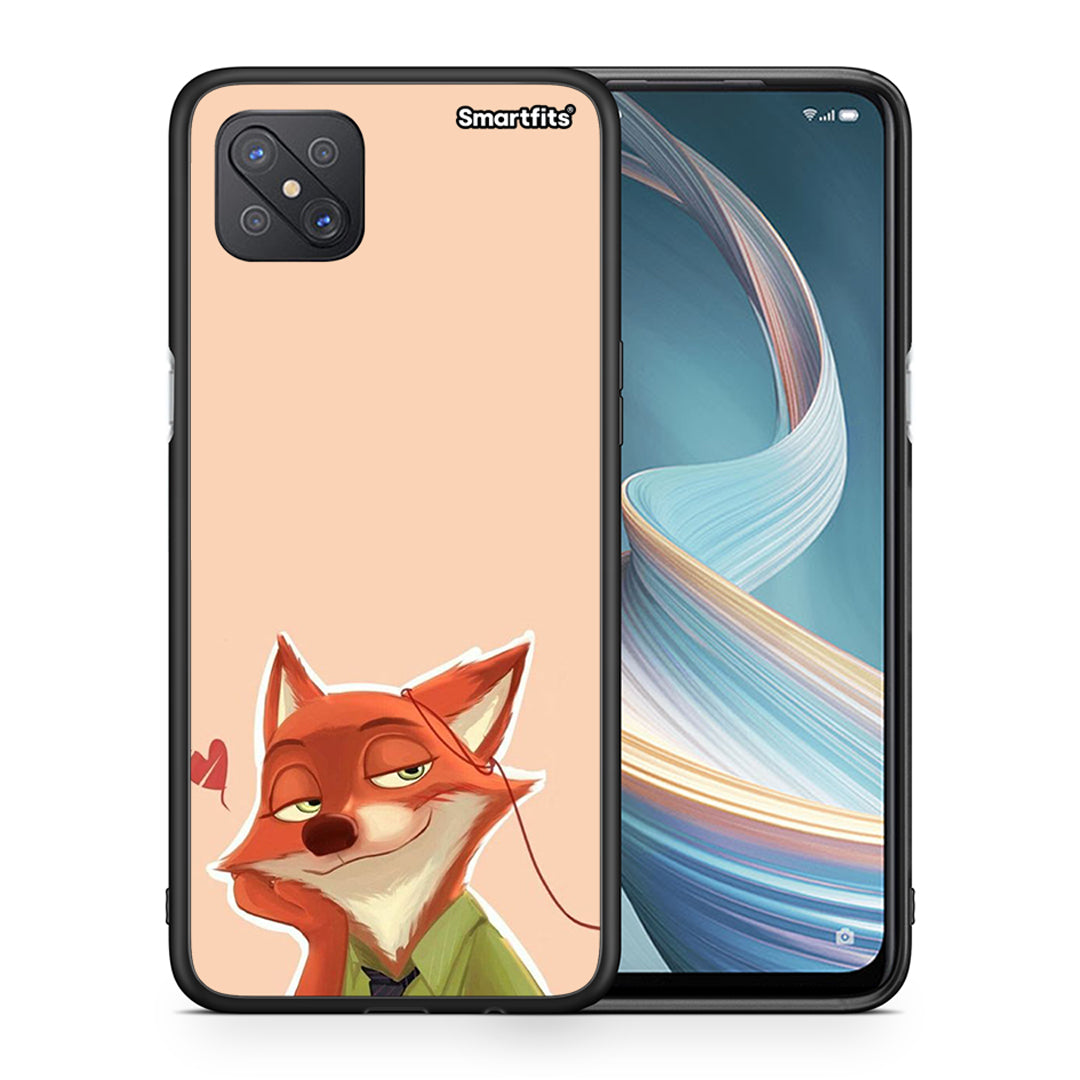 Θήκη Oppo Reno4 Z 5G Nick Wilde And Judy Hopps Love 1 από τη Smartfits με σχέδιο στο πίσω μέρος και μαύρο περίβλημα | Oppo Reno4 Z 5G Nick Wilde And Judy Hopps Love 1 case with colorful back and black bezels