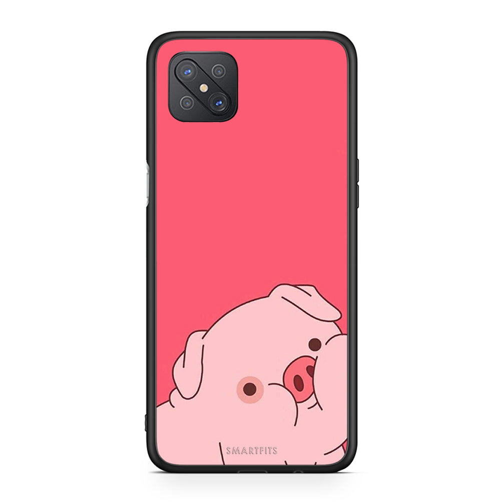 Oppo Reno4 Z 5G Pig Love 1 Θήκη Αγίου Βαλεντίνου από τη Smartfits με σχέδιο στο πίσω μέρος και μαύρο περίβλημα | Smartphone case with colorful back and black bezels by Smartfits