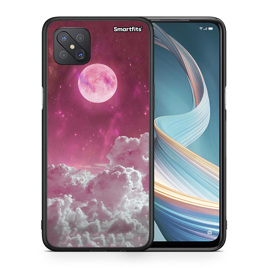 Θήκη Oppo Reno4 Z 5G Pink Moon από τη Smartfits με σχέδιο στο πίσω μέρος και μαύρο περίβλημα | Oppo Reno4 Z 5G Pink Moon case with colorful back and black bezels