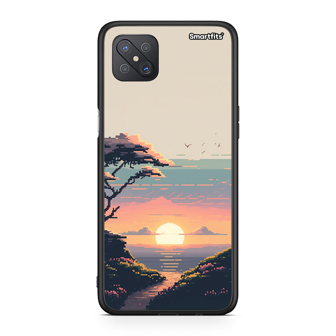 Oppo Reno4 Z 5G Pixel Sunset θήκη από τη Smartfits με σχέδιο στο πίσω μέρος και μαύρο περίβλημα | Smartphone case with colorful back and black bezels by Smartfits