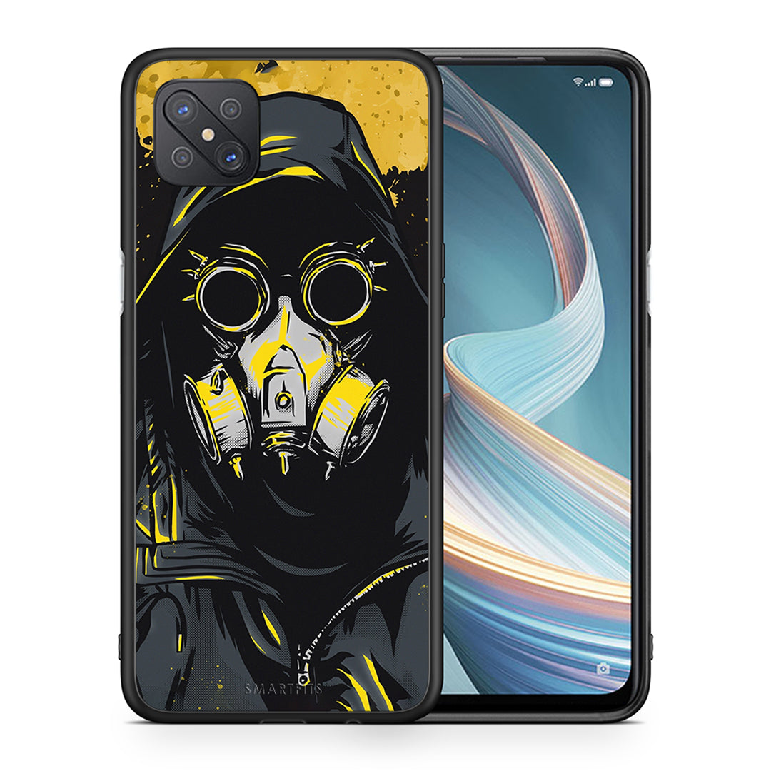 Θήκη Oppo Reno4 Z 5G Mask PopArt από τη Smartfits με σχέδιο στο πίσω μέρος και μαύρο περίβλημα | Oppo Reno4 Z 5G Mask PopArt case with colorful back and black bezels