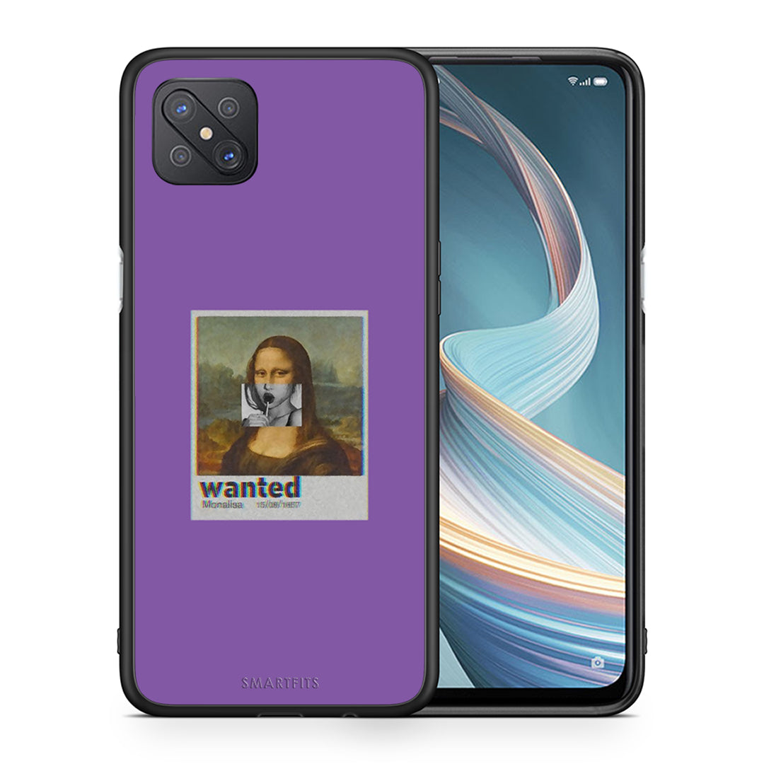 Θήκη Oppo Reno4 Z 5G Monalisa Popart από τη Smartfits με σχέδιο στο πίσω μέρος και μαύρο περίβλημα | Oppo Reno4 Z 5G Monalisa Popart case with colorful back and black bezels