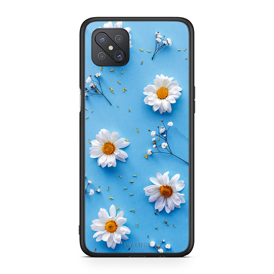 Oppo Reno4 Z 5G Real Daisies θήκη από τη Smartfits με σχέδιο στο πίσω μέρος και μαύρο περίβλημα | Smartphone case with colorful back and black bezels by Smartfits