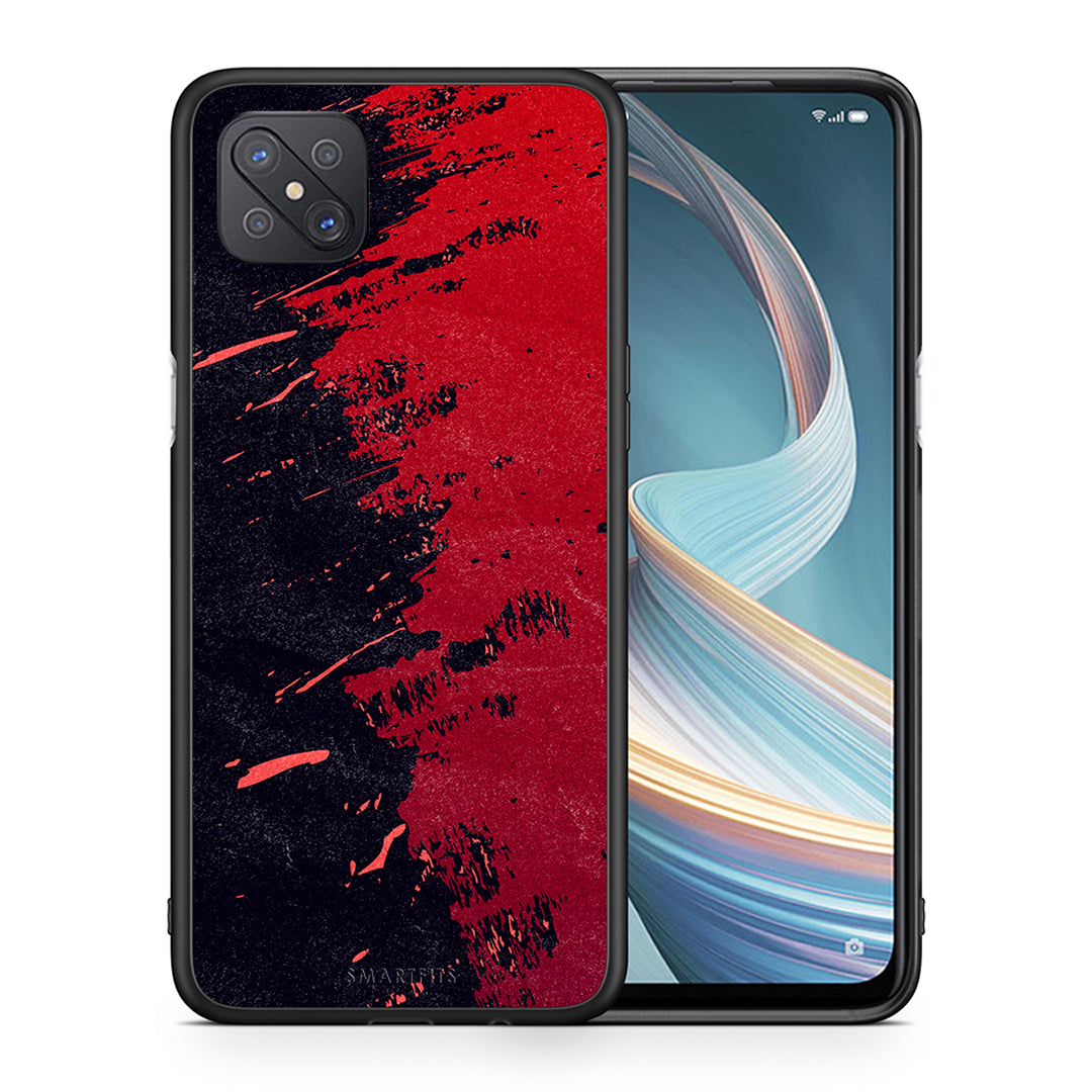 Θήκη Αγίου Βαλεντίνου Oppo Reno4 Z 5G Red Paint από τη Smartfits με σχέδιο στο πίσω μέρος και μαύρο περίβλημα | Oppo Reno4 Z 5G Red Paint case with colorful back and black bezels