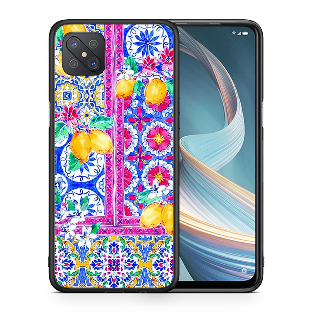 Θήκη Oppo Reno4 Z 5G Retro Spring από τη Smartfits με σχέδιο στο πίσω μέρος και μαύρο περίβλημα | Oppo Reno4 Z 5G Retro Spring case with colorful back and black bezels