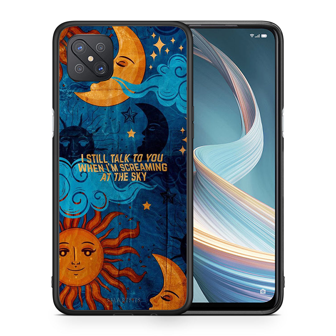 Θήκη Oppo Reno4 Z 5G Screaming Sky από τη Smartfits με σχέδιο στο πίσω μέρος και μαύρο περίβλημα | Oppo Reno4 Z 5G Screaming Sky case with colorful back and black bezels