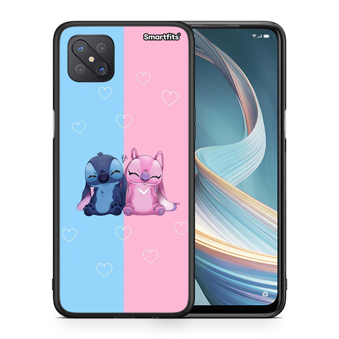 Θήκη Oppo Reno4 Z 5G Stitch And Angel από τη Smartfits με σχέδιο στο πίσω μέρος και μαύρο περίβλημα | Oppo Reno4 Z 5G Stitch And Angel case with colorful back and black bezels