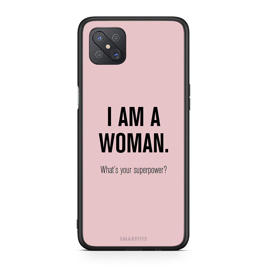 Oppo Reno4 Z 5G Superpower Woman θήκη από τη Smartfits με σχέδιο στο πίσω μέρος και μαύρο περίβλημα | Smartphone case with colorful back and black bezels by Smartfits