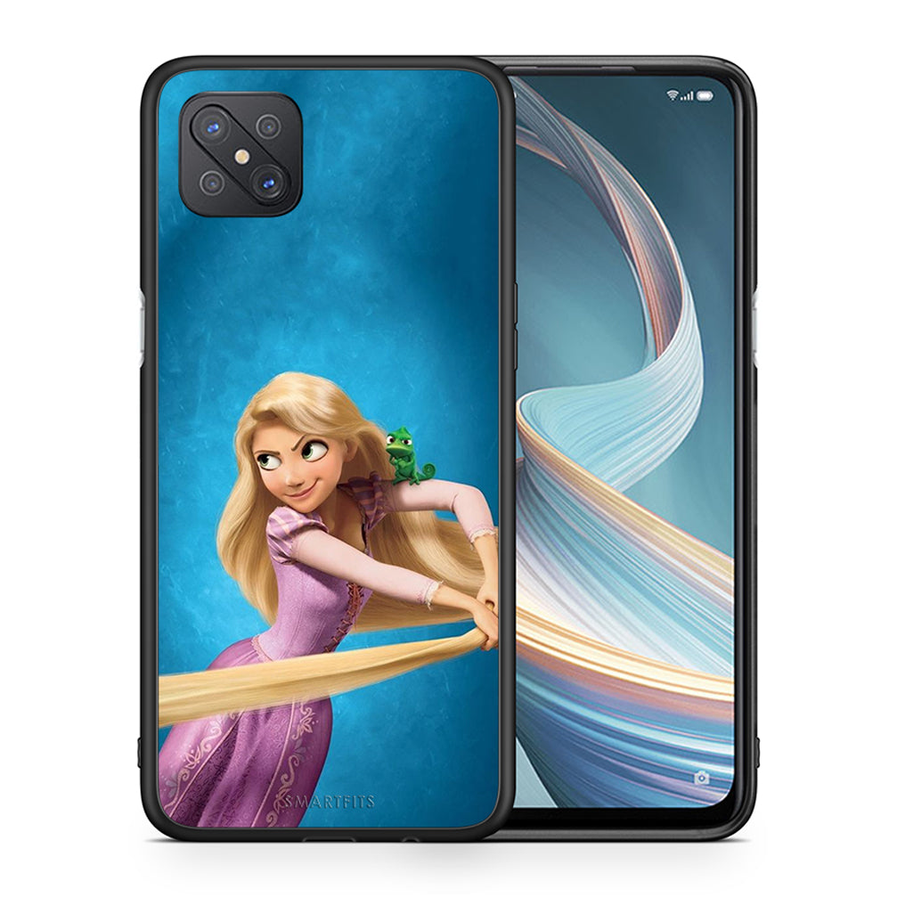 Θήκη Αγίου Βαλεντίνου Oppo Reno4 Z 5G Tangled 2 από τη Smartfits με σχέδιο στο πίσω μέρος και μαύρο περίβλημα | Oppo Reno4 Z 5G Tangled 2 case with colorful back and black bezels