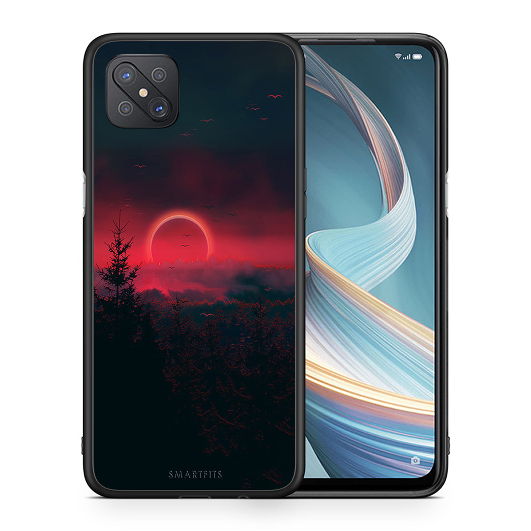 Θήκη Oppo Reno4 Z 5G Sunset Tropic από τη Smartfits με σχέδιο στο πίσω μέρος και μαύρο περίβλημα | Oppo Reno4 Z 5G Sunset Tropic case with colorful back and black bezels