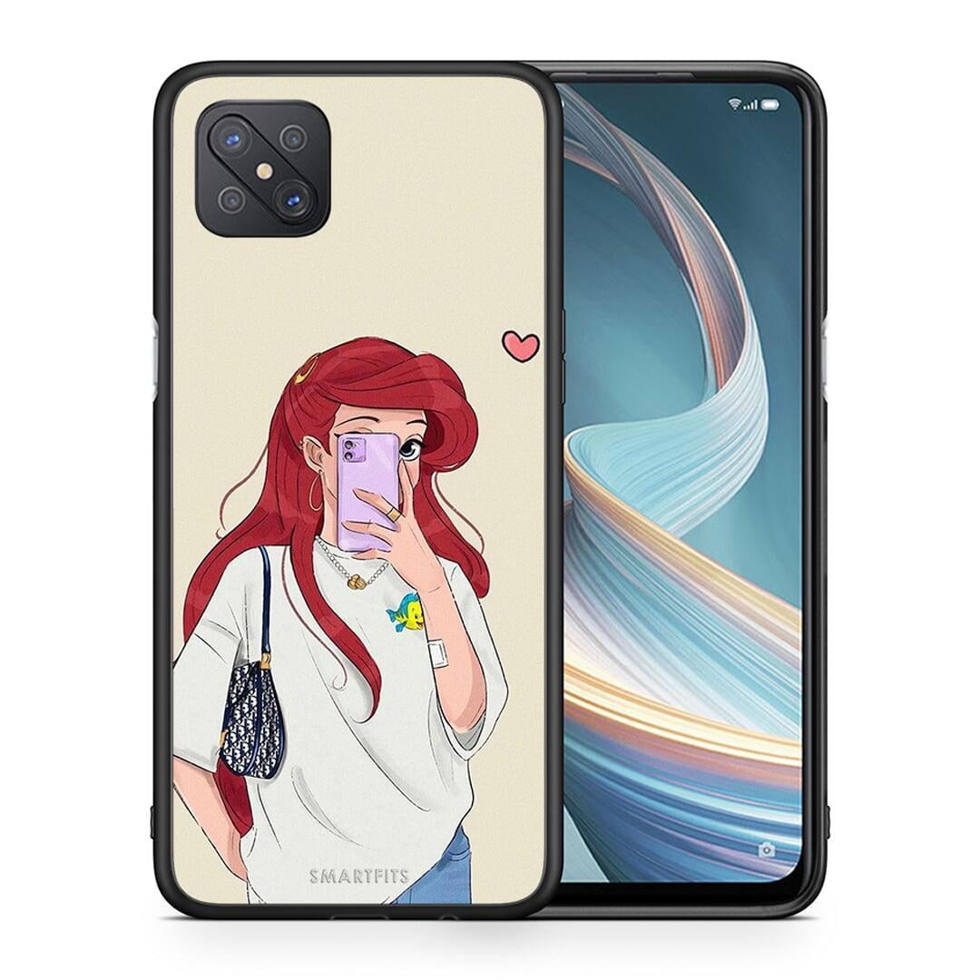 Θήκη Oppo Reno4 Z 5G Walking Mermaid από τη Smartfits με σχέδιο στο πίσω μέρος και μαύρο περίβλημα | Oppo Reno4 Z 5G Walking Mermaid case with colorful back and black bezels