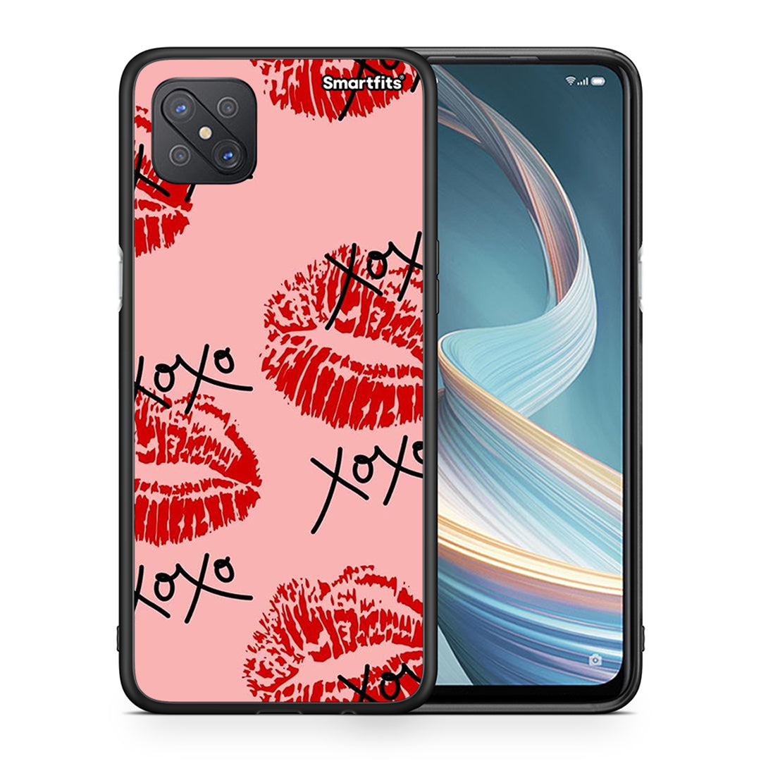 Θήκη Oppo Reno4 Z 5G XOXO Lips από τη Smartfits με σχέδιο στο πίσω μέρος και μαύρο περίβλημα | Oppo Reno4 Z 5G XOXO Lips case with colorful back and black bezels