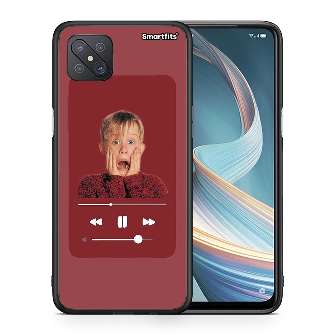 Θήκη Oppo Reno4 Z 5G Xmas Alone Music από τη Smartfits με σχέδιο στο πίσω μέρος και μαύρο περίβλημα | Oppo Reno4 Z 5G Xmas Alone Music case with colorful back and black bezels