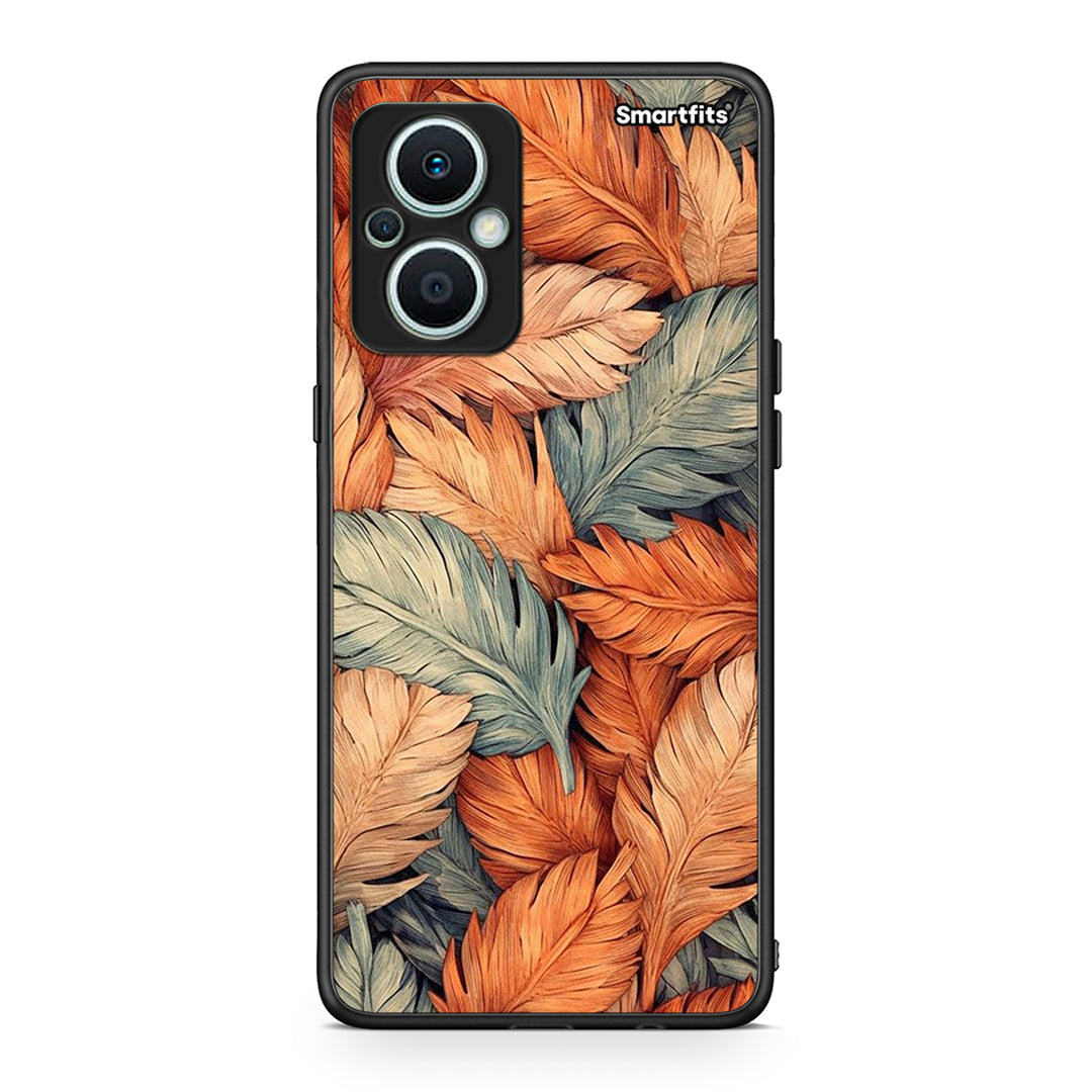 Θήκη Oppo Reno7 Lite Autumn Leaves από τη Smartfits με σχέδιο στο πίσω μέρος και μαύρο περίβλημα | Oppo Reno7 Lite Autumn Leaves Case with Colorful Back and Black Bezels