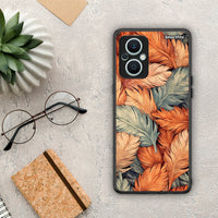 Thumbnail for Θήκη Oppo Reno7 Lite Autumn Leaves από τη Smartfits με σχέδιο στο πίσω μέρος και μαύρο περίβλημα | Oppo Reno7 Lite Autumn Leaves Case with Colorful Back and Black Bezels