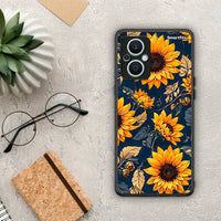 Thumbnail for Θήκη Oppo Reno7 Lite Autumn Sunflowers από τη Smartfits με σχέδιο στο πίσω μέρος και μαύρο περίβλημα | Oppo Reno7 Lite Autumn Sunflowers Case with Colorful Back and Black Bezels