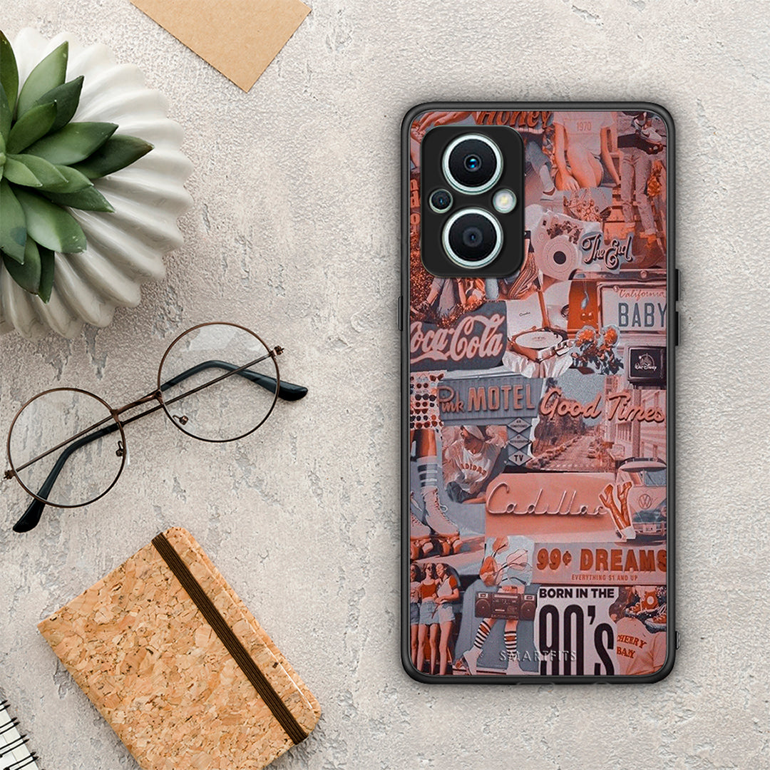 Θήκη Oppo Reno7 Lite Born In 90s από τη Smartfits με σχέδιο στο πίσω μέρος και μαύρο περίβλημα | Oppo Reno7 Lite Born In 90s Case with Colorful Back and Black Bezels