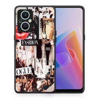 Thumbnail for Θήκη Oppo Reno7 Lite Collage Fashion από τη Smartfits με σχέδιο στο πίσω μέρος και μαύρο περίβλημα | Oppo Reno7 Lite Collage Fashion Case with Colorful Back and Black Bezels