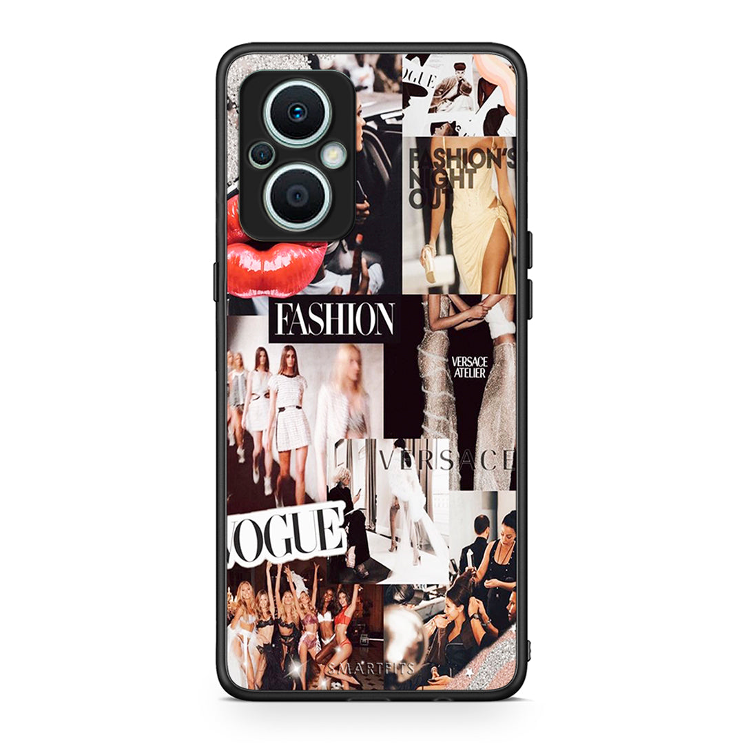 Θήκη Oppo Reno7 Lite Collage Fashion από τη Smartfits με σχέδιο στο πίσω μέρος και μαύρο περίβλημα | Oppo Reno7 Lite Collage Fashion Case with Colorful Back and Black Bezels