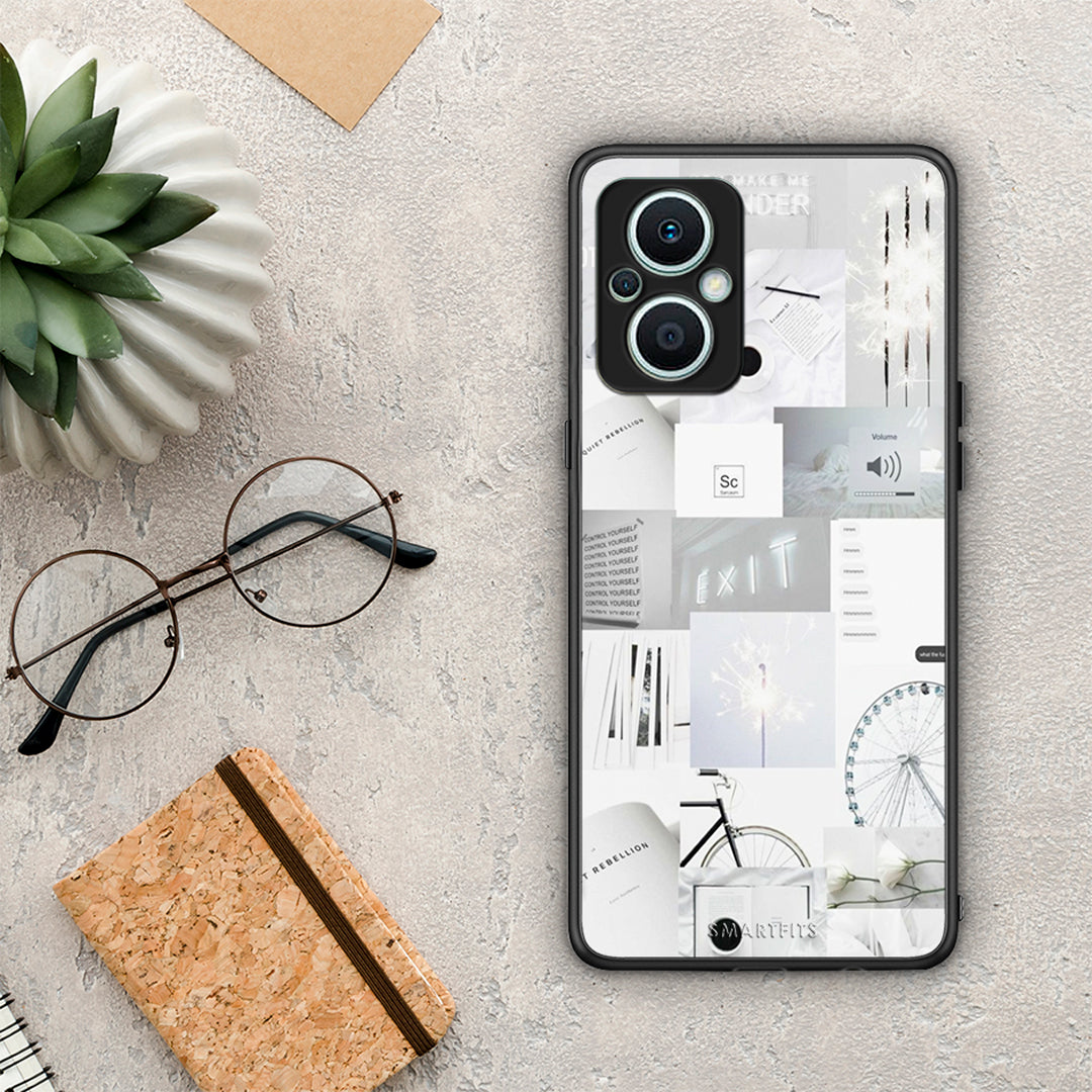 Θήκη Oppo Reno7 Lite Collage Make Me Wonder από τη Smartfits με σχέδιο στο πίσω μέρος και μαύρο περίβλημα | Oppo Reno7 Lite Collage Make Me Wonder Case with Colorful Back and Black Bezels