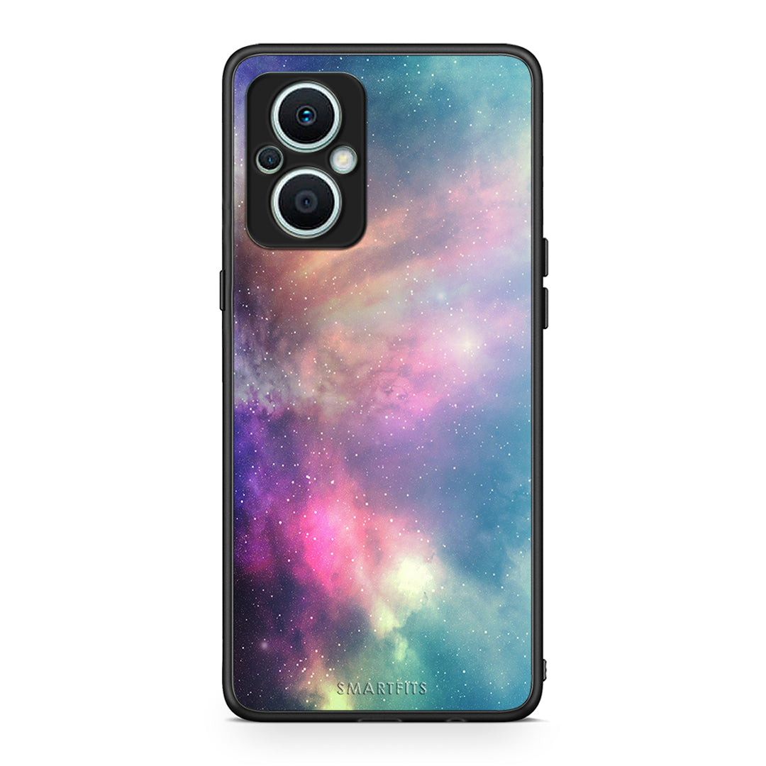 Θήκη Oppo Reno7 Lite Galactic Rainbow από τη Smartfits με σχέδιο στο πίσω μέρος και μαύρο περίβλημα | Oppo Reno7 Lite Galactic Rainbow Case with Colorful Back and Black Bezels