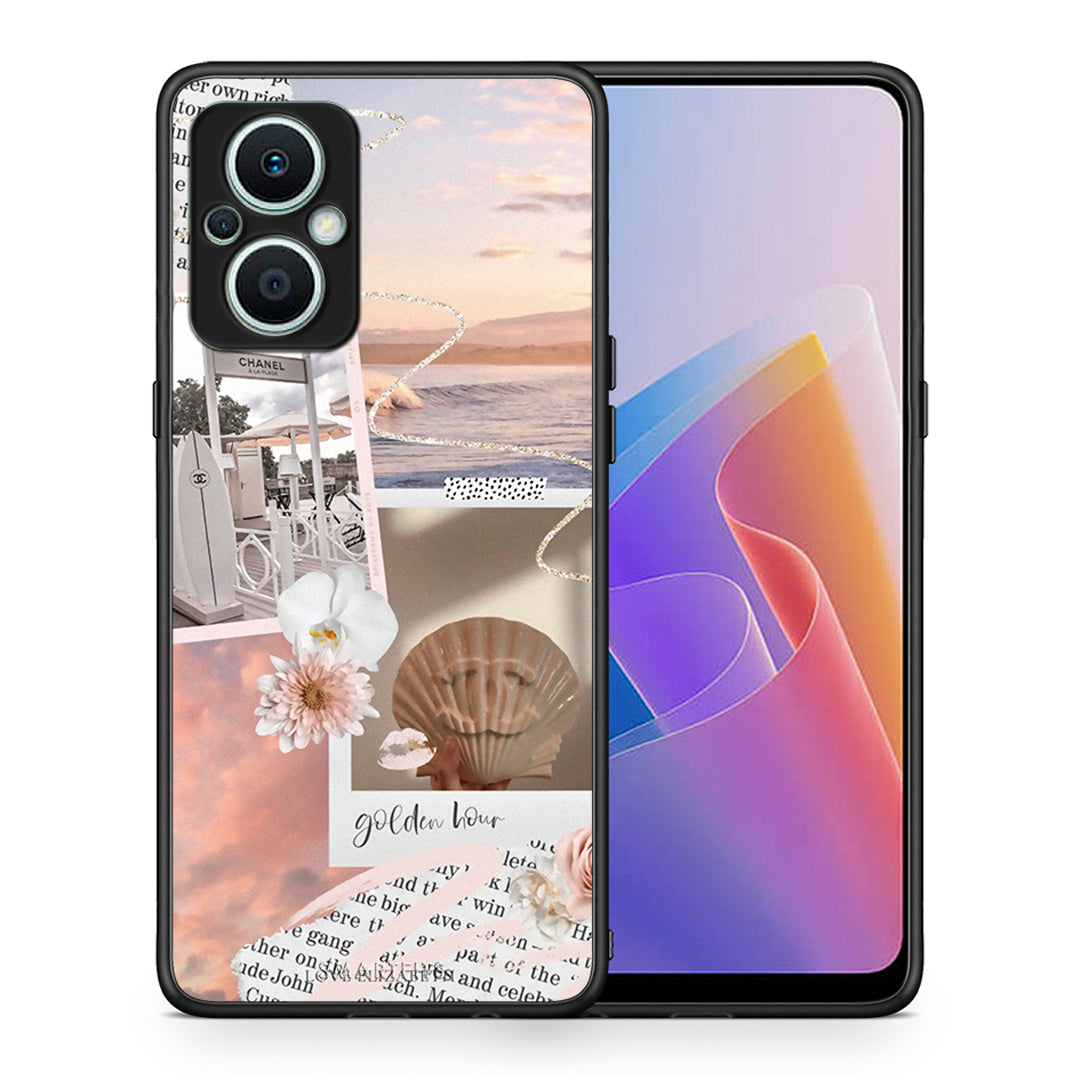 Θήκη Oppo Reno7 Lite Golden Hour από τη Smartfits με σχέδιο στο πίσω μέρος και μαύρο περίβλημα | Oppo Reno7 Lite Golden Hour Case with Colorful Back and Black Bezels