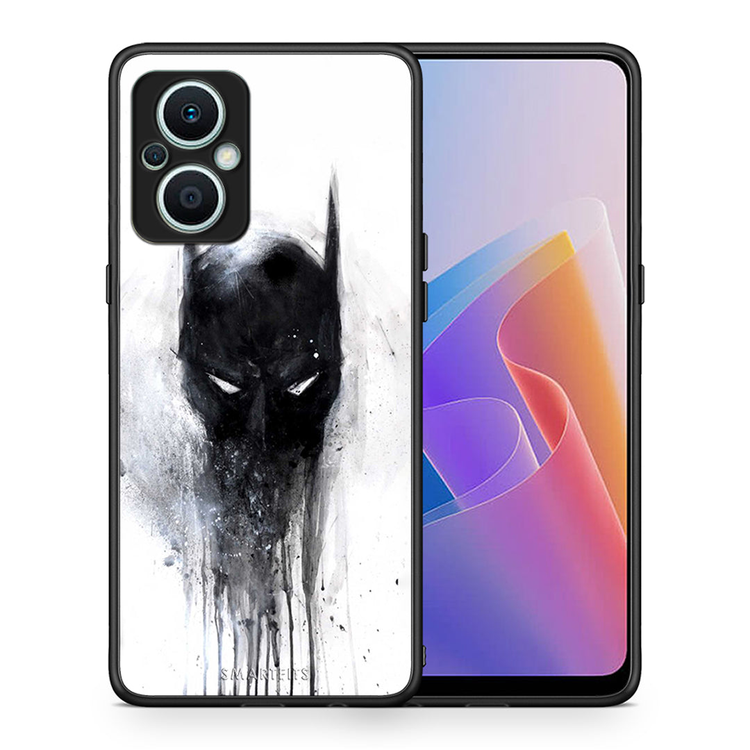 Θήκη Oppo Reno7 Lite Hero Paint Bat από τη Smartfits με σχέδιο στο πίσω μέρος και μαύρο περίβλημα | Oppo Reno7 Lite Hero Paint Bat Case with Colorful Back and Black Bezels