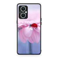 Thumbnail for Θήκη Oppo Reno7 Lite Ladybug Flower από τη Smartfits με σχέδιο στο πίσω μέρος και μαύρο περίβλημα | Oppo Reno7 Lite Ladybug Flower Case with Colorful Back and Black Bezels