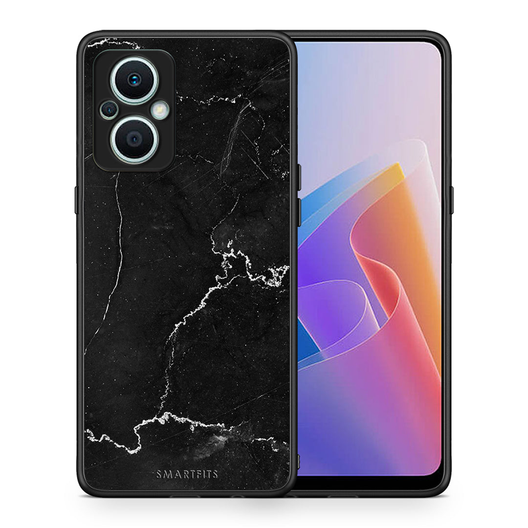 Θήκη Oppo Reno7 Lite Marble Black από τη Smartfits με σχέδιο στο πίσω μέρος και μαύρο περίβλημα | Oppo Reno7 Lite Marble Black Case with Colorful Back and Black Bezels