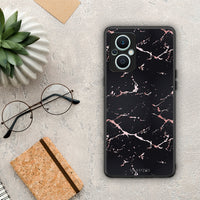 Thumbnail for Θήκη Oppo Reno7 Lite Marble Black Rosegold από τη Smartfits με σχέδιο στο πίσω μέρος και μαύρο περίβλημα | Oppo Reno7 Lite Marble Black Rosegold Case with Colorful Back and Black Bezels