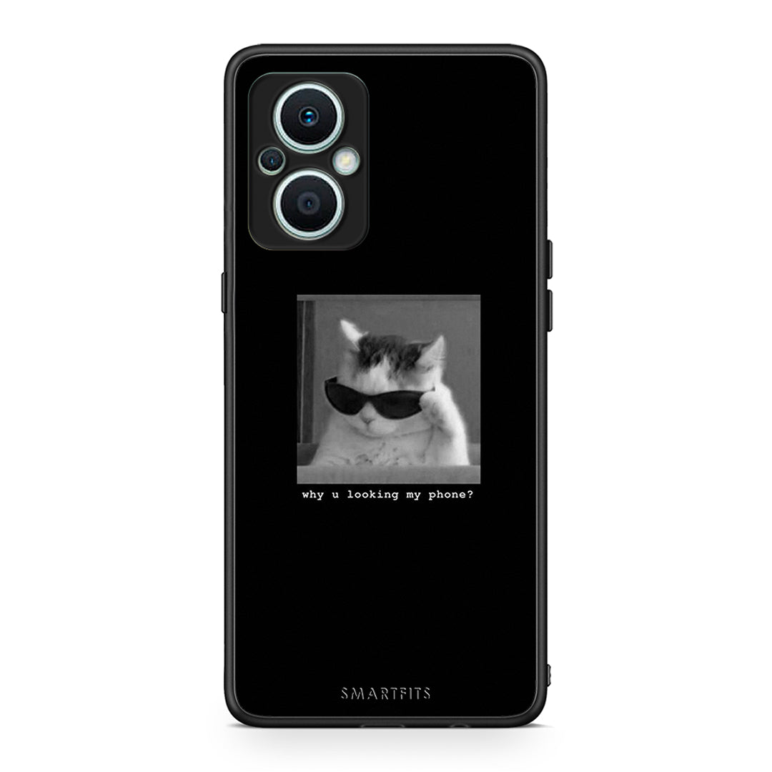 Θήκη Oppo Reno7 Lite Meme Cat από τη Smartfits με σχέδιο στο πίσω μέρος και μαύρο περίβλημα | Oppo Reno7 Lite Meme Cat Case with Colorful Back and Black Bezels