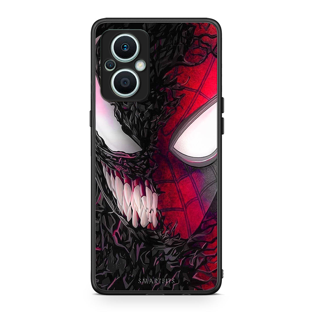 Θήκη Oppo Reno7 Lite PopArt SpiderVenom από τη Smartfits με σχέδιο στο πίσω μέρος και μαύρο περίβλημα | Oppo Reno7 Lite PopArt SpiderVenom Case with Colorful Back and Black Bezels