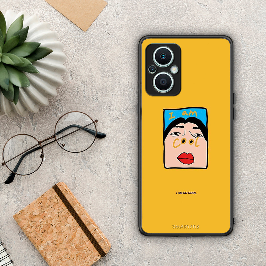 Θήκη Oppo Reno7 Lite So Cool από τη Smartfits με σχέδιο στο πίσω μέρος και μαύρο περίβλημα | Oppo Reno7 Lite So Cool Case with Colorful Back and Black Bezels