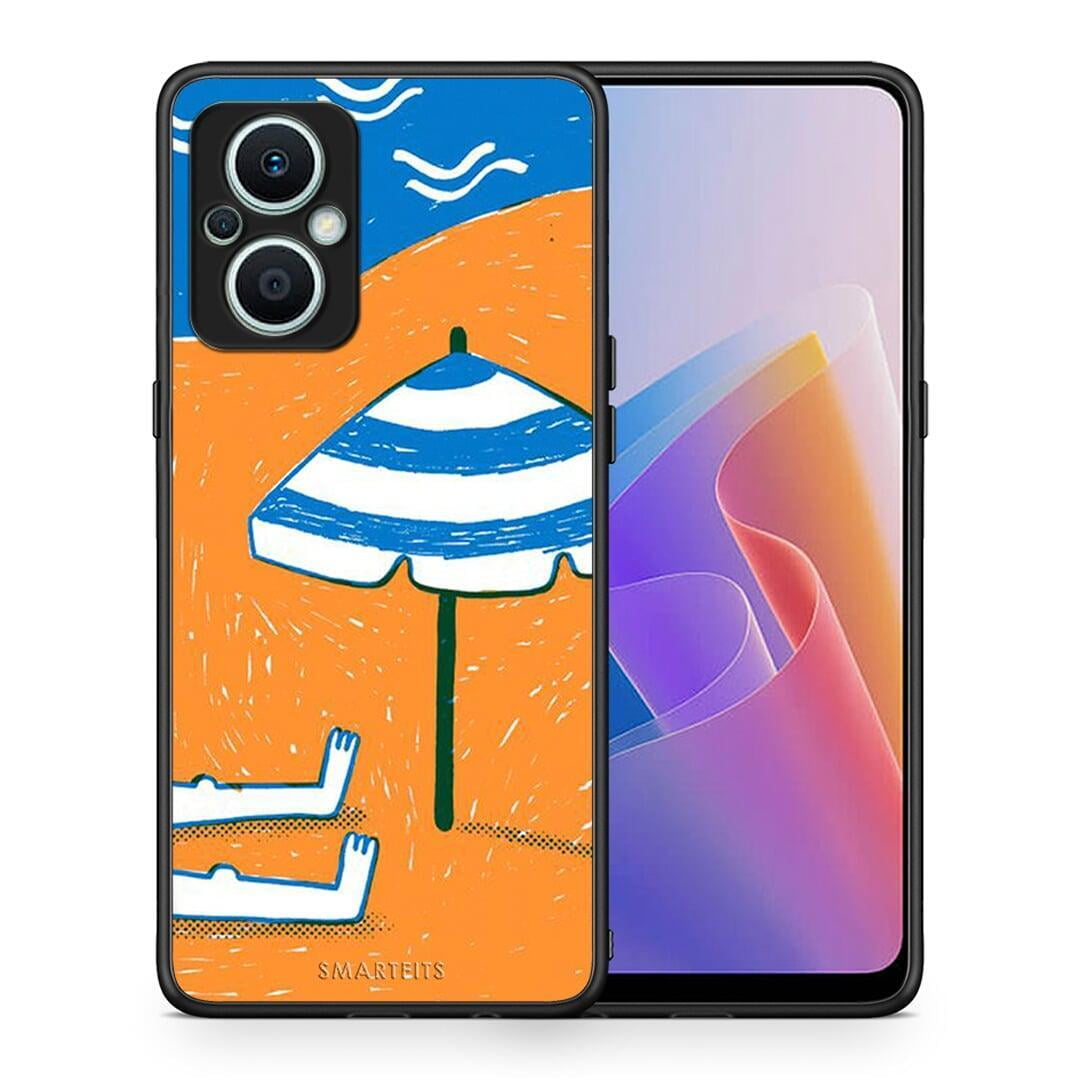 Θήκη Oppo Reno7 Lite Summering από τη Smartfits με σχέδιο στο πίσω μέρος και μαύρο περίβλημα | Oppo Reno7 Lite Summering Case with Colorful Back and Black Bezels