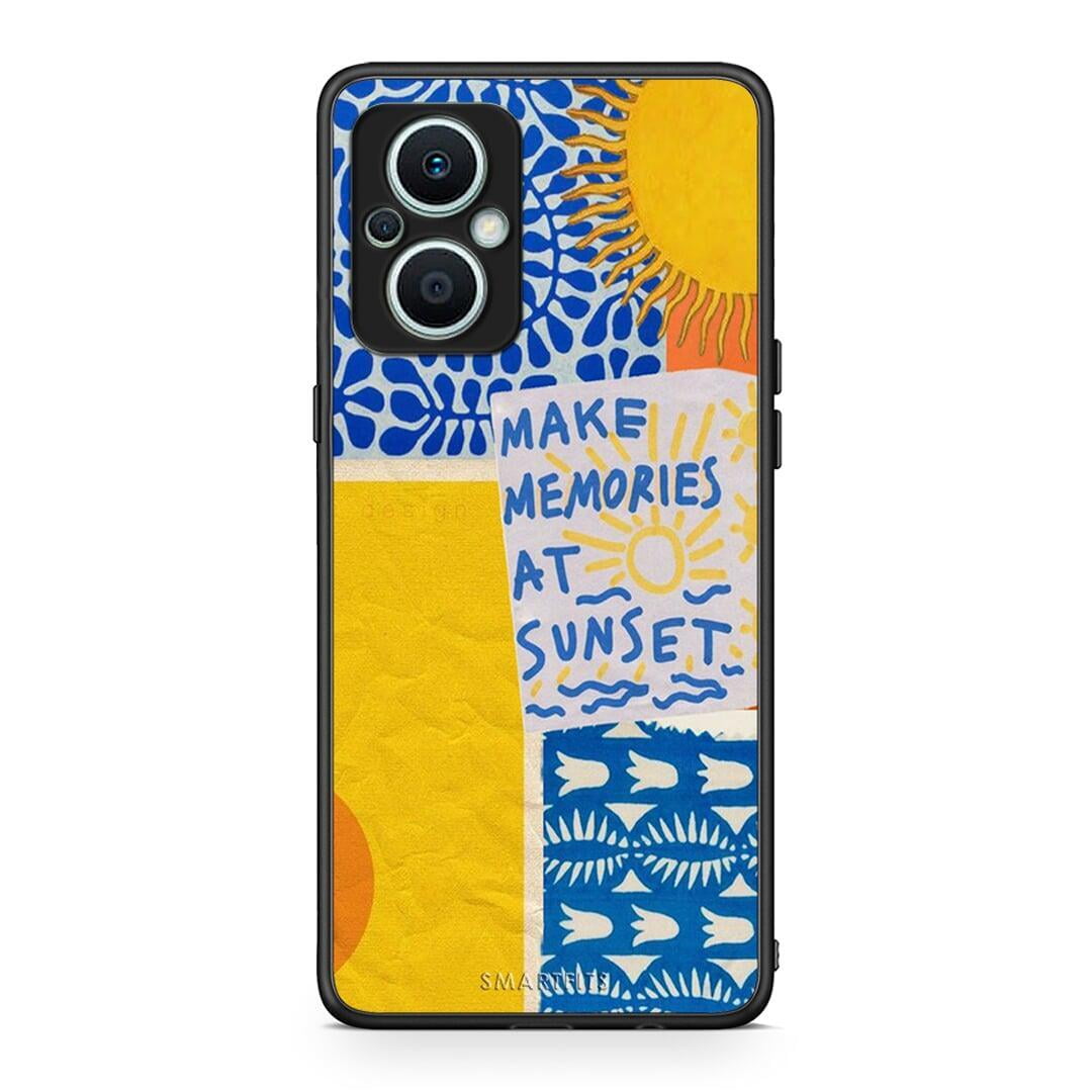 Θήκη Oppo Reno7 Lite Sunset Memories από τη Smartfits με σχέδιο στο πίσω μέρος και μαύρο περίβλημα | Oppo Reno7 Lite Sunset Memories Case with Colorful Back and Black Bezels