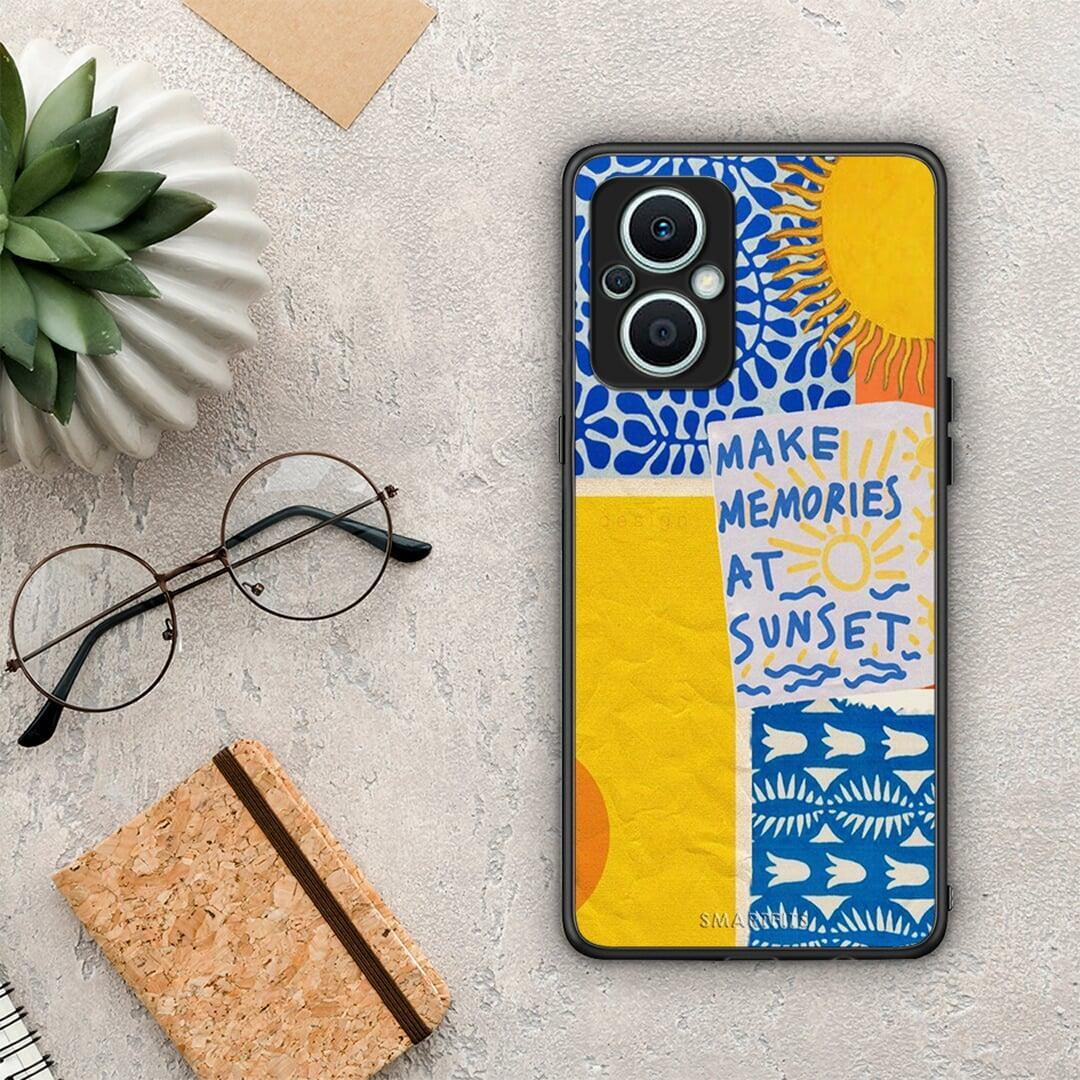 Θήκη Oppo Reno7 Lite Sunset Memories από τη Smartfits με σχέδιο στο πίσω μέρος και μαύρο περίβλημα | Oppo Reno7 Lite Sunset Memories Case with Colorful Back and Black Bezels