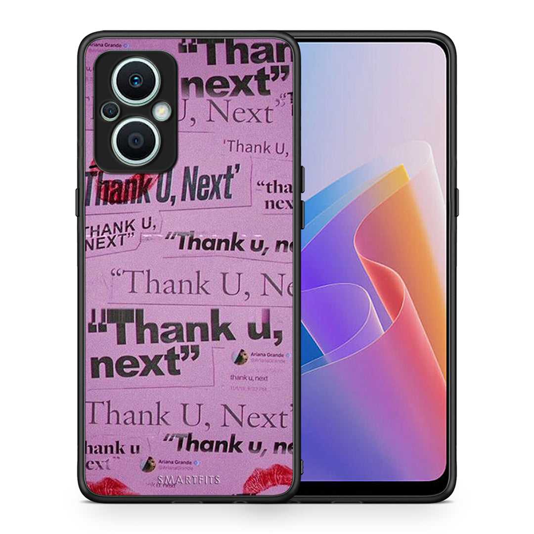 Θήκη Oppo Reno7 Lite Thank You Next από τη Smartfits με σχέδιο στο πίσω μέρος και μαύρο περίβλημα | Oppo Reno7 Lite Thank You Next Case with Colorful Back and Black Bezels