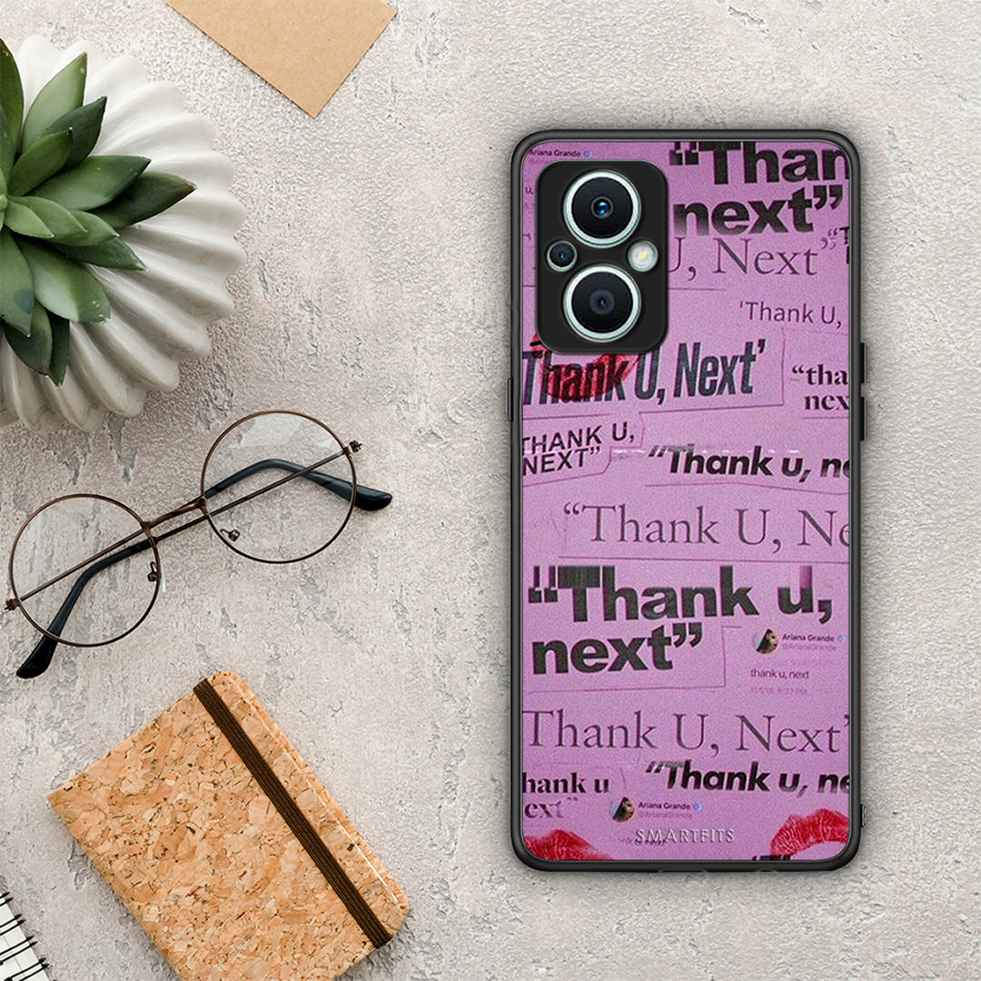 Θήκη Oppo Reno7 Lite Thank You Next από τη Smartfits με σχέδιο στο πίσω μέρος και μαύρο περίβλημα | Oppo Reno7 Lite Thank You Next Case with Colorful Back and Black Bezels