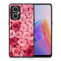 Thumbnail for Θήκη Oppo Reno7 Lite Valentine RoseGarden από τη Smartfits με σχέδιο στο πίσω μέρος και μαύρο περίβλημα | Oppo Reno7 Lite Valentine RoseGarden Case with Colorful Back and Black Bezels