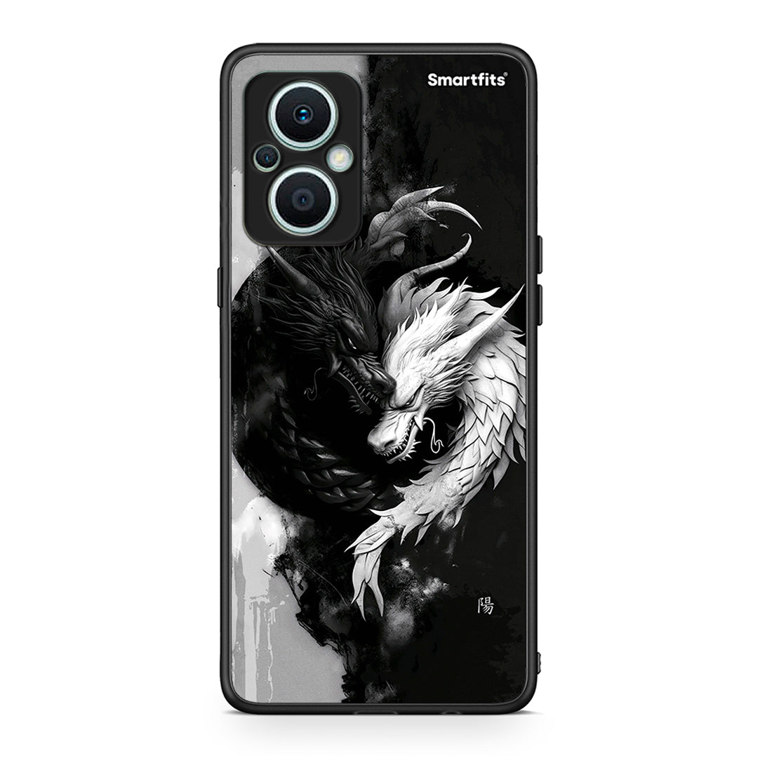 Θήκη Oppo Reno7 Lite Yin Yang από τη Smartfits με σχέδιο στο πίσω μέρος και μαύρο περίβλημα | Oppo Reno7 Lite Yin Yang Case with Colorful Back and Black Bezels