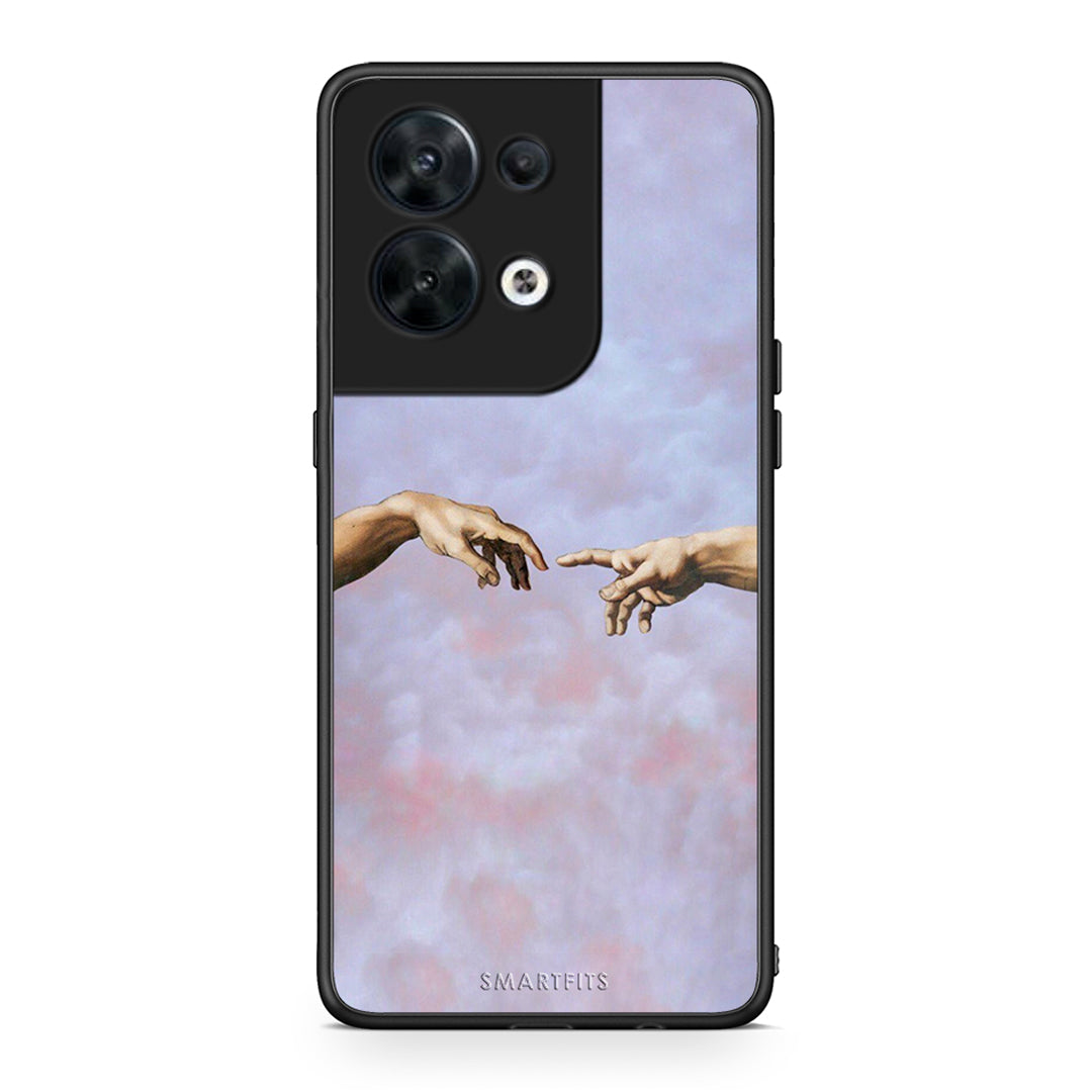 Θήκη Oppo Reno8 5G Adam Hand από τη Smartfits με σχέδιο στο πίσω μέρος και μαύρο περίβλημα | Oppo Reno8 5G Adam Hand Case with Colorful Back and Black Bezels