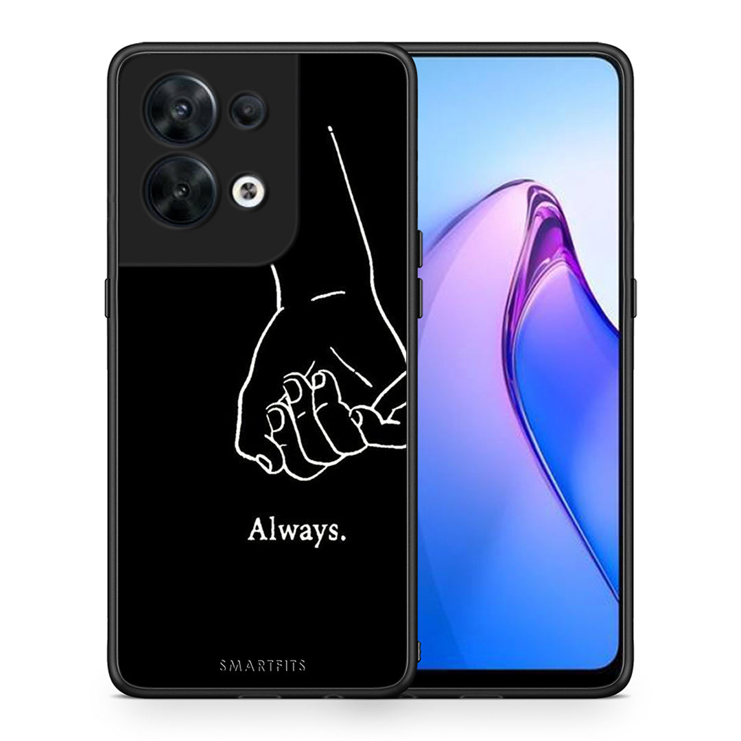 Θήκη Oppo Reno8 5G Always & Forever 1 από τη Smartfits με σχέδιο στο πίσω μέρος και μαύρο περίβλημα | Oppo Reno8 5G Always & Forever 1 Case with Colorful Back and Black Bezels