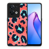 Thumbnail for Θήκη Oppo Reno8 5G Animal Pink Leopard από τη Smartfits με σχέδιο στο πίσω μέρος και μαύρο περίβλημα | Oppo Reno8 5G Animal Pink Leopard Case with Colorful Back and Black Bezels